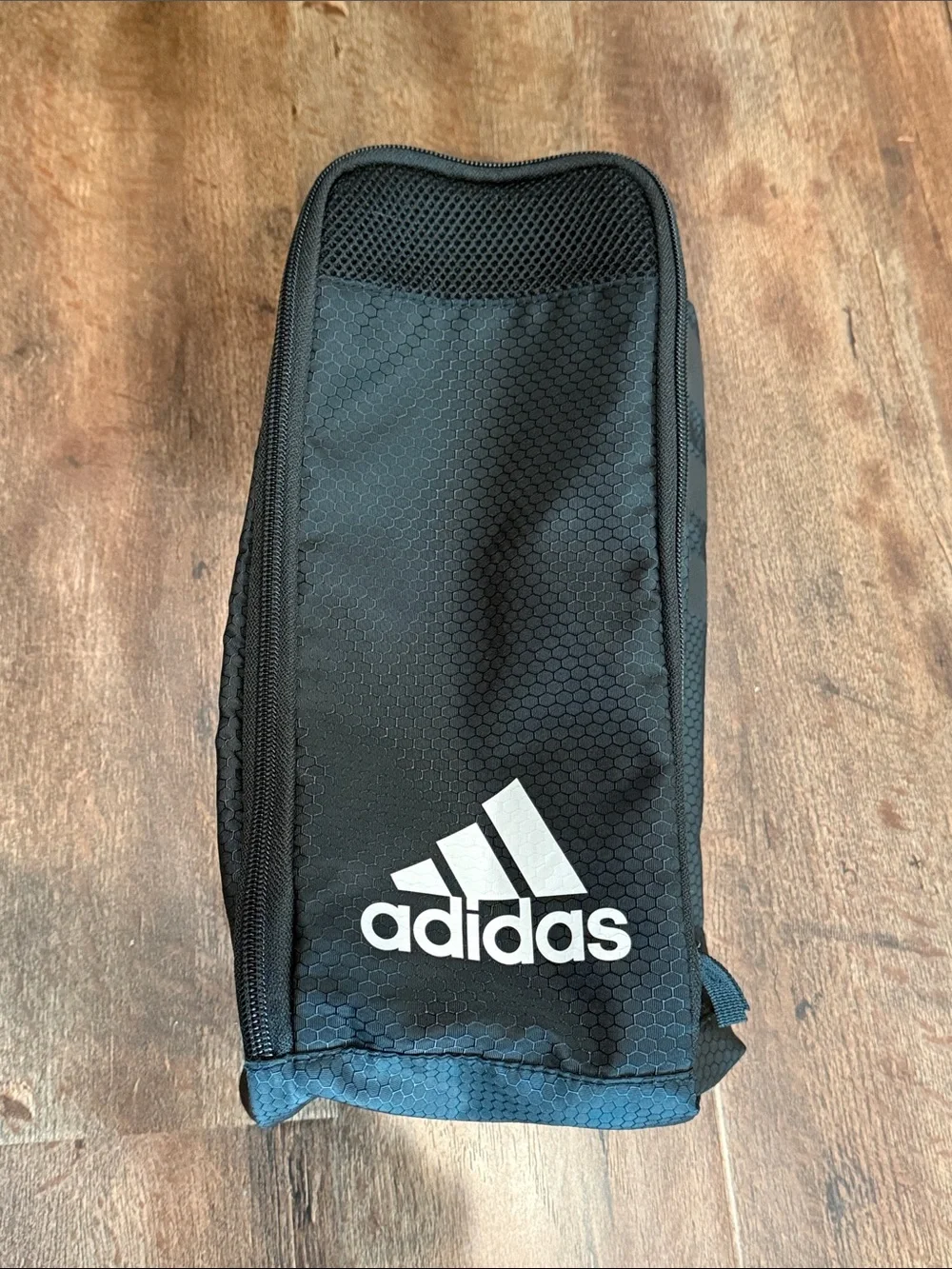 Adidas Black and White Vented Zip-Up Stadium Team Cleat Bag / Accessory Pouch